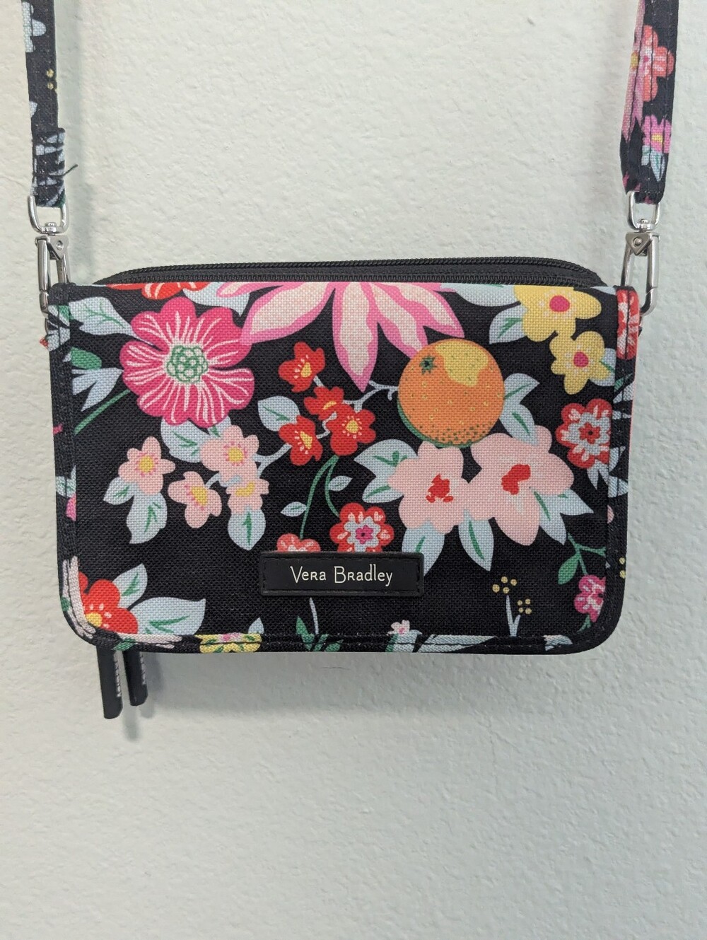 Vera Bradley ReActive RFID All-In-One Crossbody Wallet Bag Citrus Floral🍊🌸